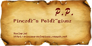 Pinczés Pelágiusz névjegykártya